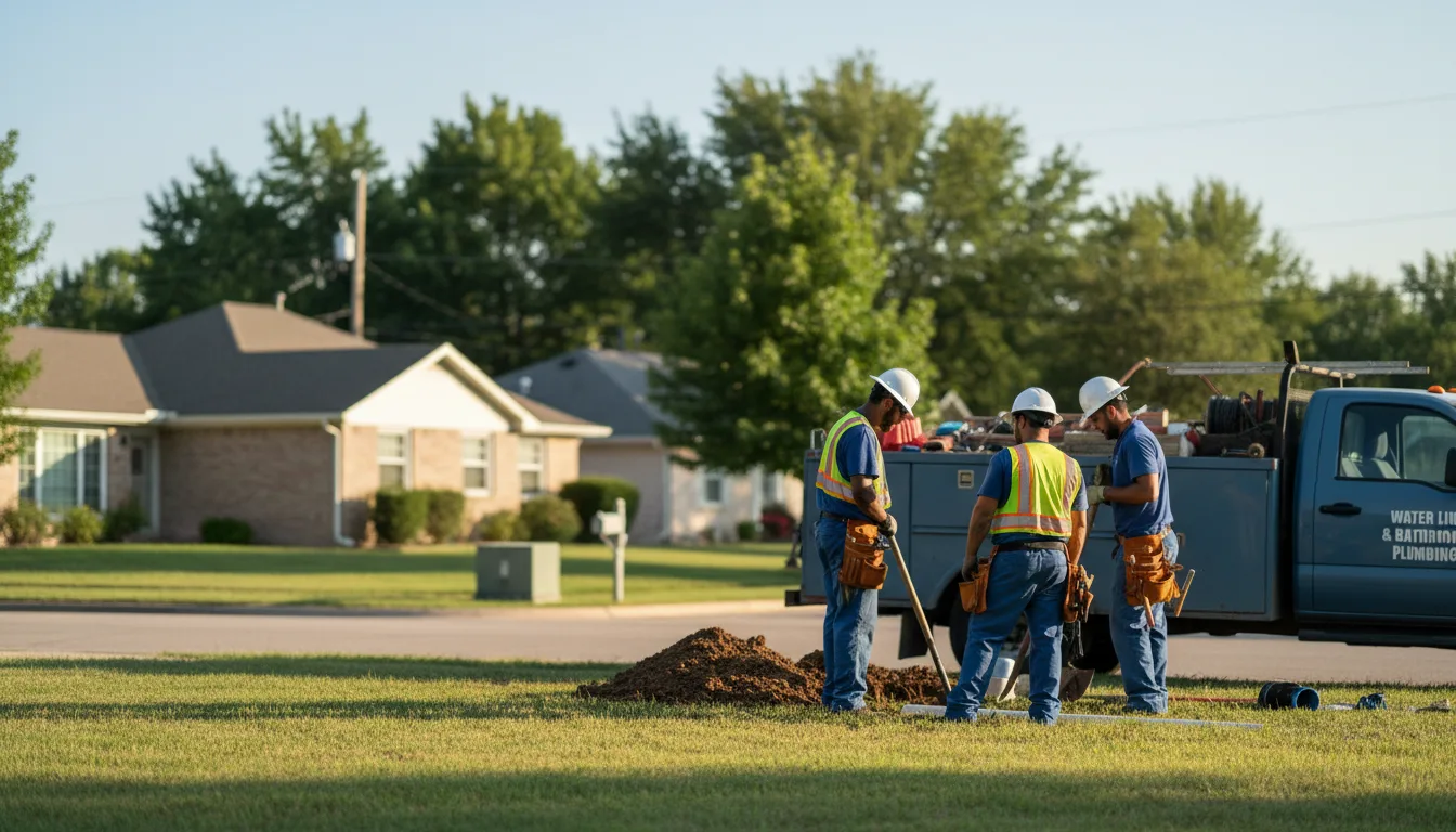 Residential water line and bathroom plumbing service in Parma, MO